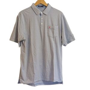 Johnnie-O Polo Blue Striped Cotton Short Sleeve Shirt